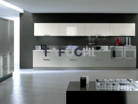 The perfect combination of high-gloss acrylic sheet panels and acrylic edge banding are looking fashional.